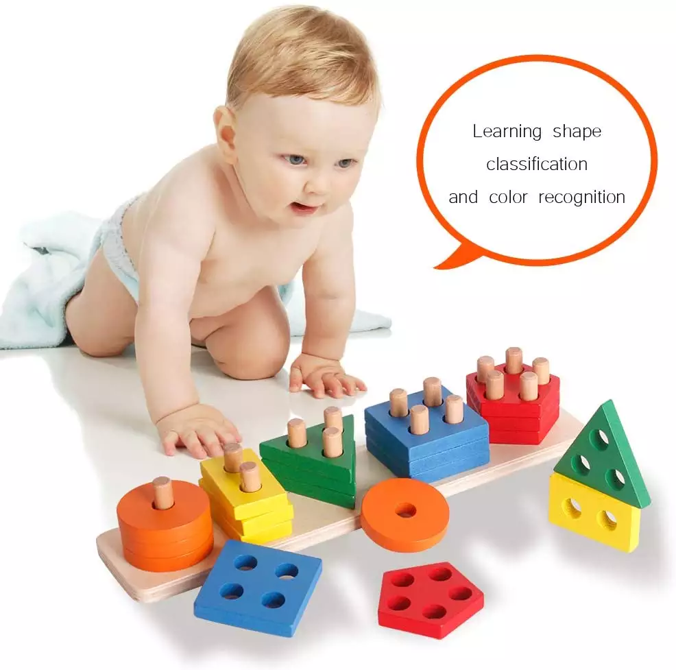 Kids Toys Building Blocks Creative Education Toys Geometrical Shape Set Of Column